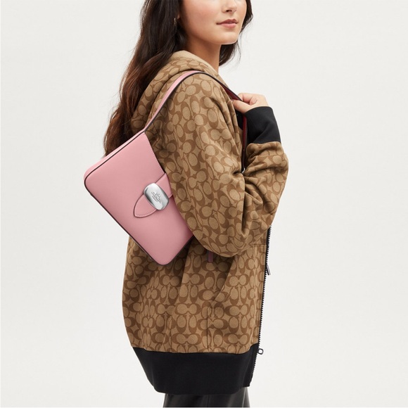 NWT！COACH ELIZA SHOULDER BAG（COACH CP004）SILVER/TRUE PINK fast shipping